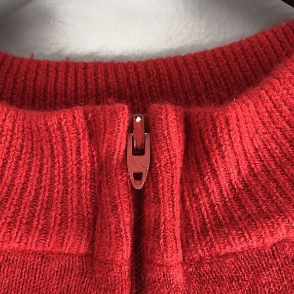 Designers Originals Womens‎ Size Large 40 Sweater Cherry Red Mock Neck 1/4 Zip - Picture 12 of 14